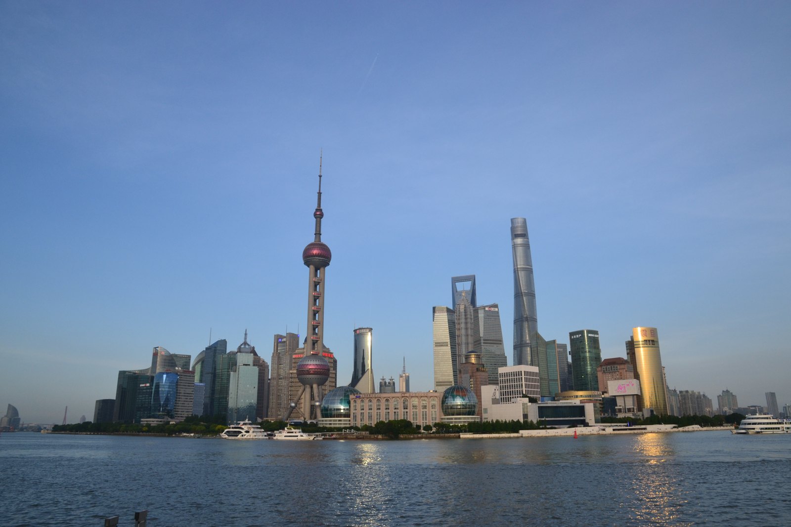 Shanghai's modern skyline across the Huangpu River